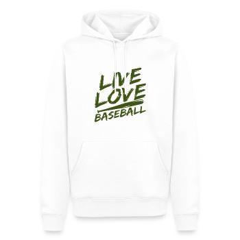 Baseball - Männer Premium Bio Hoodie - Weiß - Vorne - Nico (187cm)