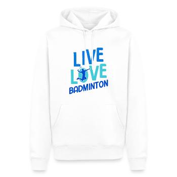 Badminton - Männer Premium Bio Hoodie - Weiß - Vorne - Nico (187cm)