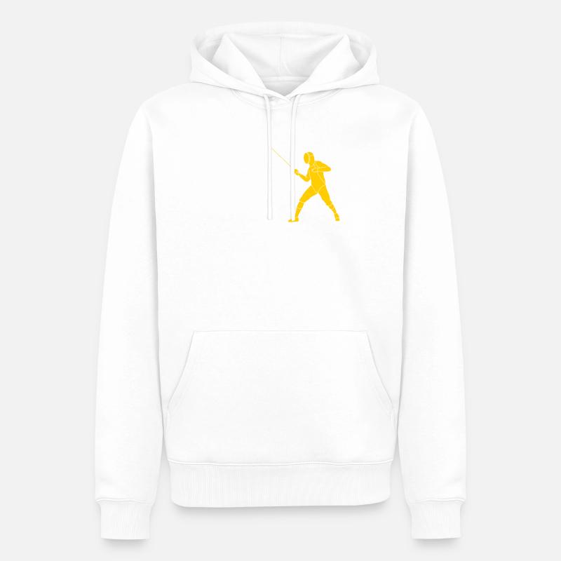 Fechten - Männer Premium Bio Hoodie - Weiß