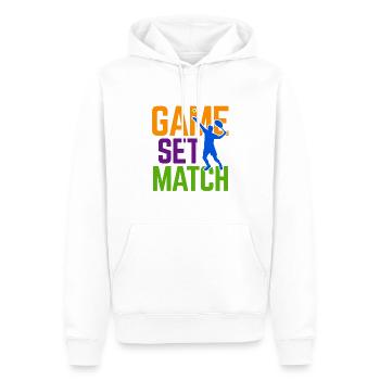 Tennisplatz Spruch Für Tennis - Männer Premium Bio Hoodie - Weiß - Vorne - Nico (187cm)