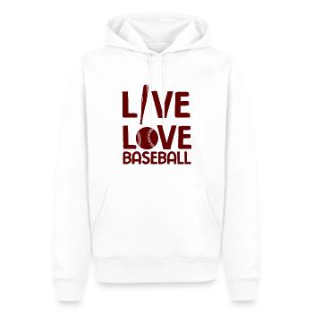 Baseball - Männer Premium Bio Hoodie - Weiß - Vorne - Nico (187cm)