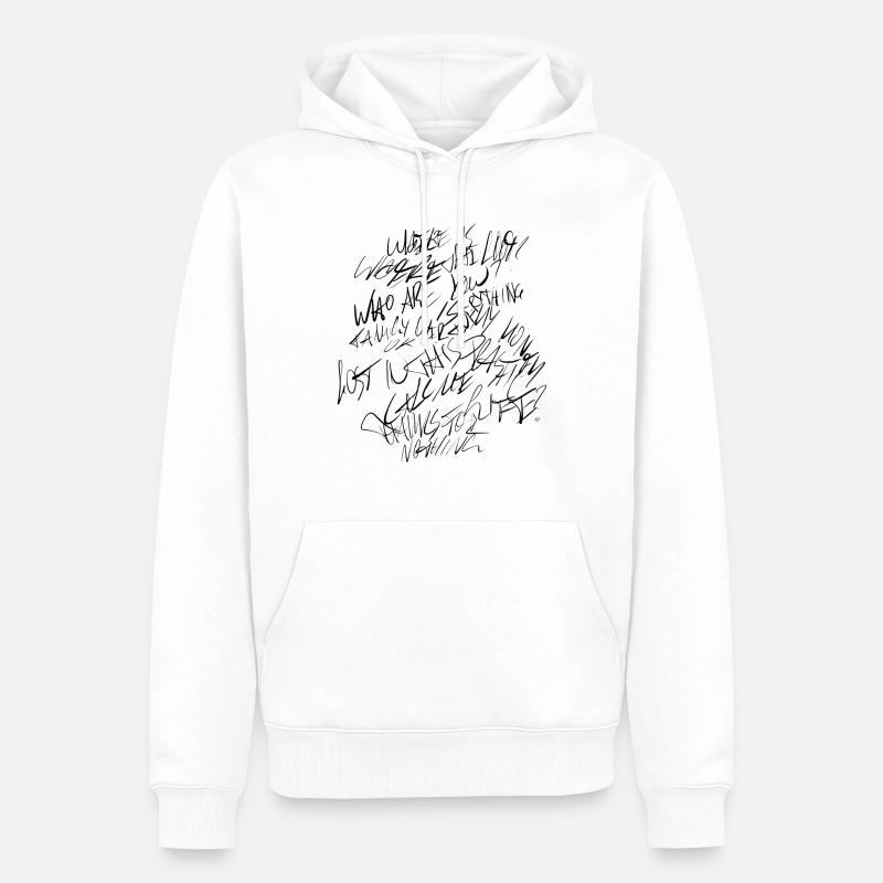 SCRIBBEL CLOUD - Männer Premium Bio Hoodie - Weiß