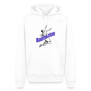 Badminton - Männer Premium Bio Hoodie - Weiß - Vorne - Nico (187cm)