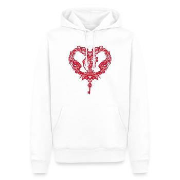Gothic Heart rot - Männer Premium Bio Hoodie - Weiß - Vorne - Nico (187cm)