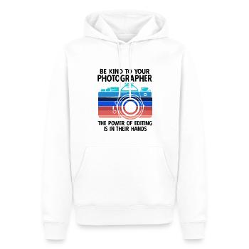 Fotografie Fotograf - Männer Premium Bio Hoodie - Weiß - Vorne - Nico (187cm)