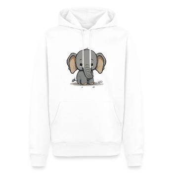 Bébé éléphant - Sweat à capuche Premium bio Homme - blanc - Devant - Nico (187cm)