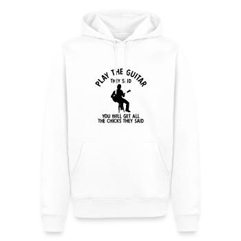Akustik Spruch Für E-Gitarre Konzert Gitarre - Männer Premium Bio Hoodie - Weiß - Vorne - Nico (187cm)