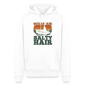 Segelboot Kapitän Spruch Zum Segeln - Männer Premium Bio Hoodie - Weiß - Vorne - Nico (187cm)
