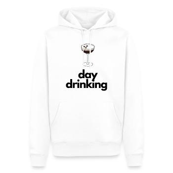day drinking - Espresso - Männer Premium Bio Hoodie - Weiß - Vorne - Nico (187cm)
