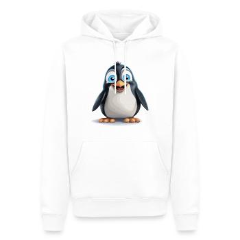 der strahlende Pinguin - Männer Premium Bio Hoodie - Weiß - Vorne - Nico (187cm)