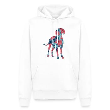 Braque de Weimar Chiens Dames Enfants Filles Braque de Weimar - Sweat à capuche Premium bio Homme - blanc - Devant - Nico (187cm)