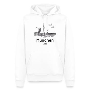 Munich. Amour. - Sweat à capuche Premium bio Homme - blanc - Devant - Nico (187cm)