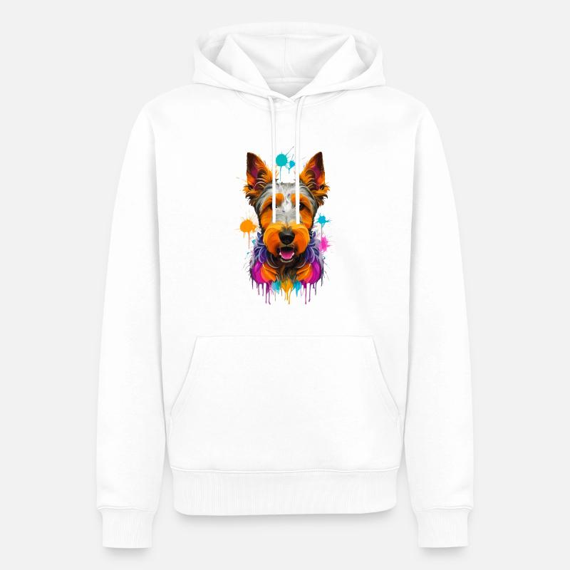 Airedale Terrier - Männer Premium Bio Hoodie - Weiß