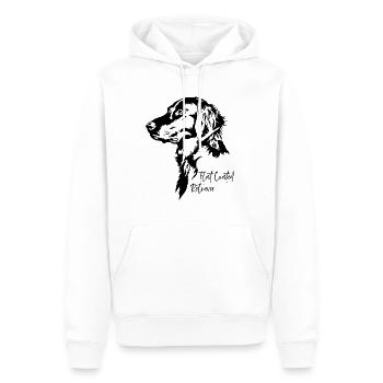 Retriever à poil plat Portrait chien Chien Wilsigns - Sweat à capuche Premium bio Homme - blanc - Devant - Nico (187cm)