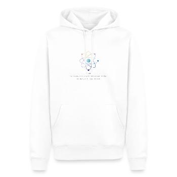 atom - Men’s Premium Organic Hoodie - white - Front - Nico (187cm)