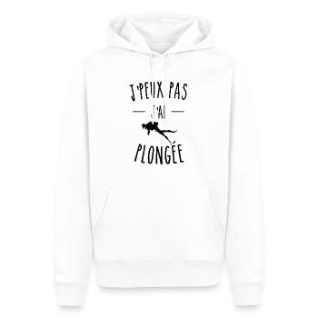 je peux pas j'ai plongée - Sweat à capuche Premium bio Homme - blanc - Devant - Nico (187cm)
