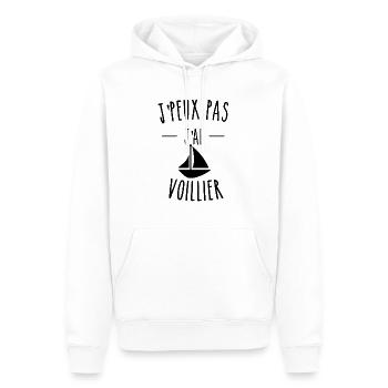 je peux pas j'ai voillier - Sweat à capuche Premium bio Homme - blanc - Devant - Nico (187cm)