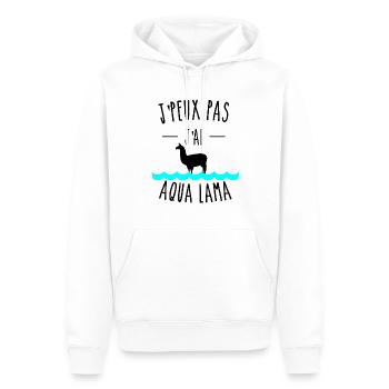 je peux pas j'ai aqua lama humour - Sweat à capuche Premium bio Homme - blanc - Devant - Nico (187cm)