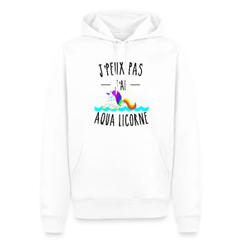 je peux pas j'ai aqua licorne humour - Sweat à capuche Premium bio Homme - blanc - Devant - Nico (187cm)