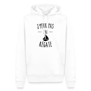 je peux pas j'ai régate humour - Sweat à capuche Premium bio Homme - blanc - Devant - Nico (187cm)