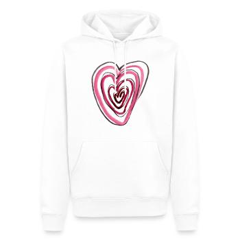 Herz in Herz - Männer Premium Bio Hoodie - Weiß - Vorne - Nico (187cm)