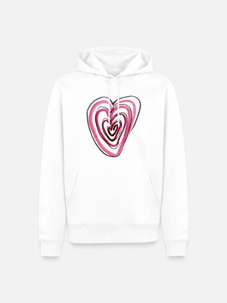Herz in Herz - Männer Premium Bio Hoodie - Weiß