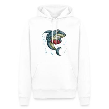Haifisch Tiger Hai Boxhandschuh Boxtrainer Boxen - Männer Premium Bio Hoodie - Weiß - Vorne - Nico (187cm)