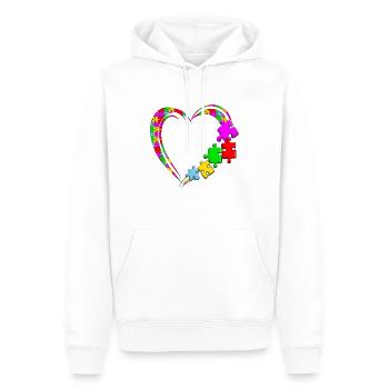 Autisme Covenant Coeur Parents heureux Frères et sœurs - Sweat à capuche Premium bio Homme - blanc - Devant - Nico (187cm)