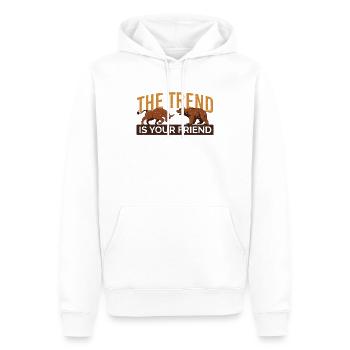 Börsen Geld Anlegen Bärenmarkt Sparplan Wertpapier - Männer Premium Bio Hoodie - Weiß - Vorne - Nico (187cm)