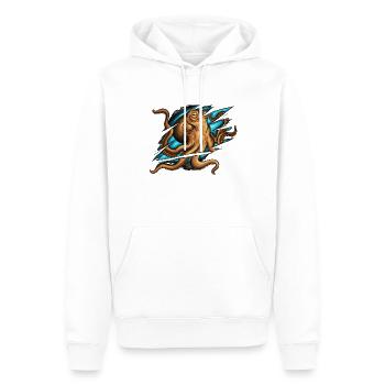 Costume de calmar de pieuvre déplacé - Sweat à capuche Premium bio Homme - blanc - Devant - Nico (187cm)