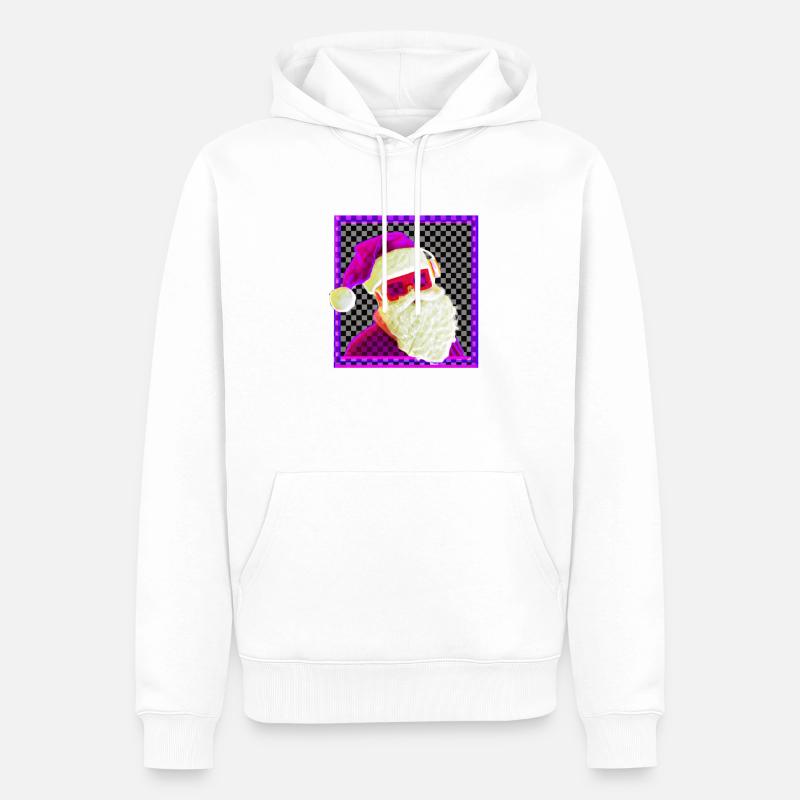 Santa Claus Synthwave - Männer Premium Bio Hoodie - Weiß