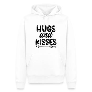 Hugs and Kisses - Männer Premium Bio Hoodie - Weiß - Vorne - Nico (187cm)