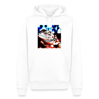 Cool et coloré t-shirts à l'effigie du Caméléon - Sweat à capuche Premium bio Homme - blanc - Devant - Nico (187cm)