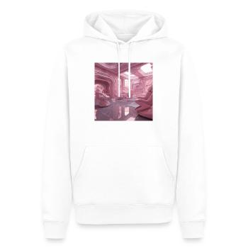 Vaisseau spatial rose - Sweat à capuche Premium bio Homme - blanc - Devant - Nico (187cm)