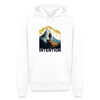 Mountain Intention - Männer Premium Bio Hoodie - Weiß - Vorne - Nico (187cm)