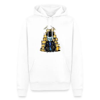 Drummer bigger - Männer Premium Bio Hoodie - Weiß - Vorne - Nico (187cm)