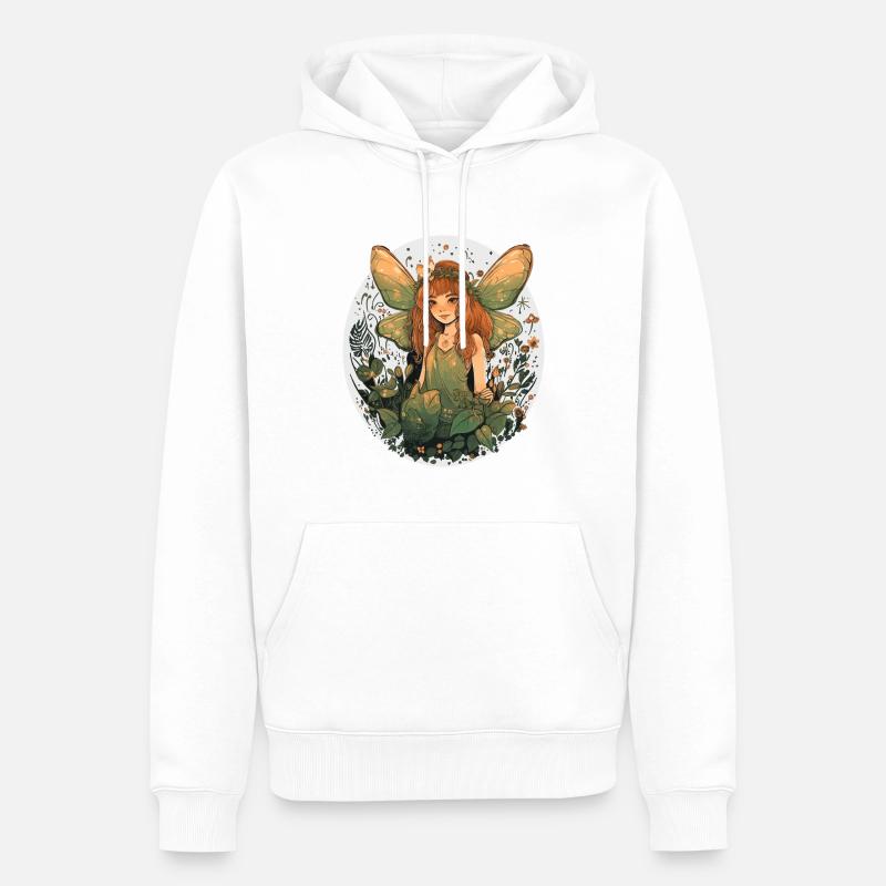 Wald Fee - Männer Premium Bio Hoodie - Weiß