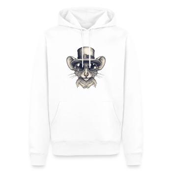 Maus - Männer Premium Bio Hoodie - Weiß - Vorne - Nico (187cm)
