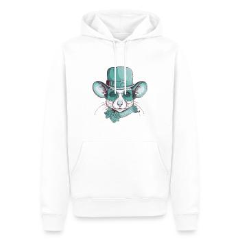 Maus - Männer Premium Bio Hoodie - Weiß - Vorne - Nico (187cm)