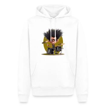 Drummer man - Männer Premium Bio Hoodie - Weiß - Vorne - Nico (187cm)