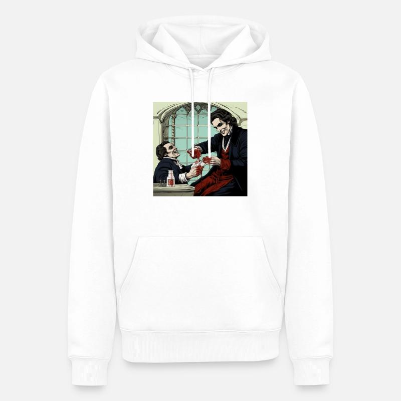 Comic style Vampire 2 - Männer Premium Bio Hoodie - Weiß