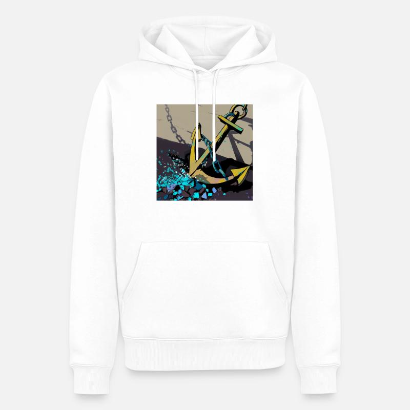 Conception d’ancrage Zéro - Sweat à capuche Premium bio Homme - blanc