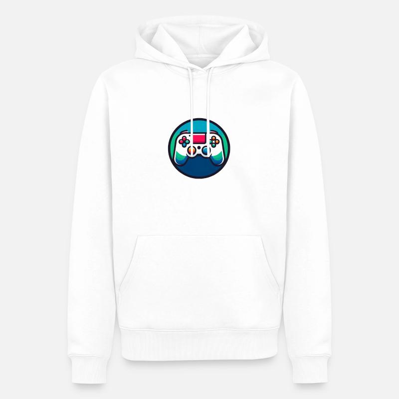 Spielcontroller - Männer Premium Bio Hoodie - Weiß