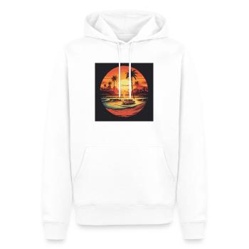 Vintage Surf Culture - Männer Premium Bio Hoodie - Weiß - Vorne - Nico (187cm)