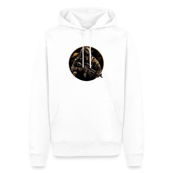 Special Forces Soldier Soldat Logo - Men’s Premium Organic Hoodie - white - Front - Nico (187cm)