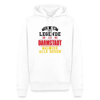 Stadt Darmstadt Deutschland Legende Spruch - Männer Premium Bio Hoodie - Weiß - Vorne - Nico (187cm)