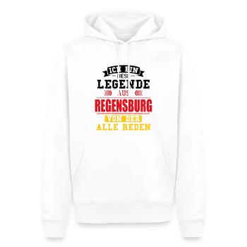 Stadt Regensburg Deutschland Legende Spruch - Männer Premium Bio Hoodie - Weiß - Vorne - Nico (187cm)