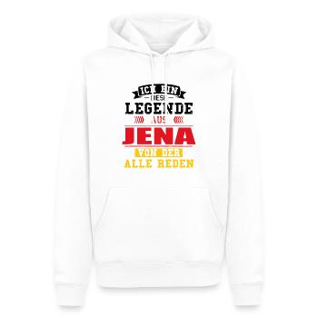 Stadt Jena Deutschland Legende Spruch - Männer Premium Bio Hoodie - Weiß - Vorne - Nico (187cm)