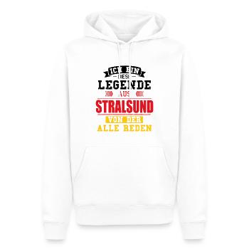 Stadt Stralsund Deutschland Legende Spruch - Männer Premium Bio Hoodie - Weiß - Vorne - Nico (187cm)