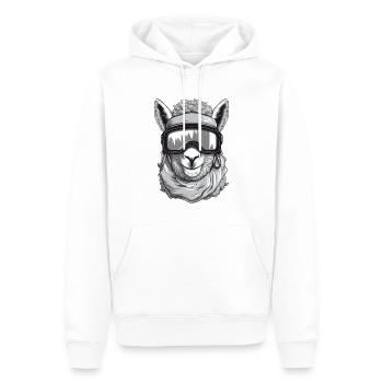 Lama Wintersport - Männer Premium Bio Hoodie - Weiß - Vorne - Nico (187cm)